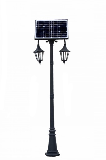 Lampa solarna ogrodowa Latarnia słoneczna panel 30W wys. 3m Klosze Retro