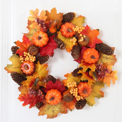 Autumn Pumpkin Wreath Artificial, Decoration,