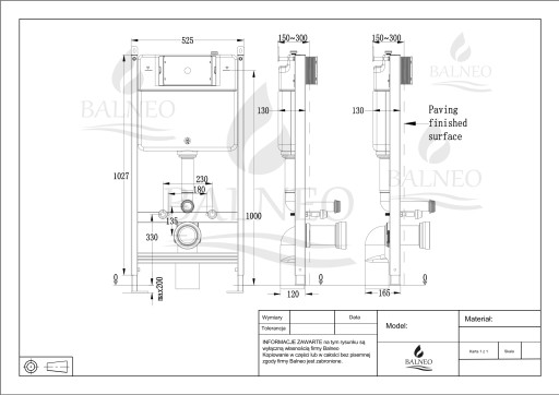BALNEO FIX FRAME ST СТАНДАРТНЫЕ КАРКАСЫ ДЛЯ УНИТАЗОВ ВСТРОЕННОГО МОНТАЖА