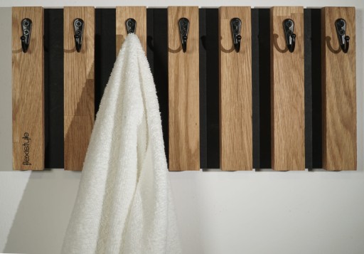 Drewniany wieszak na klucze ręczniki ubrania organizer Lamele 40cm