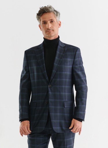 Темно-синий пиджак в клетку Slim Fit PAKO LORENTE 176/48