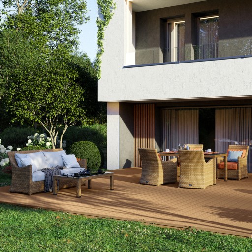 Deska kompozytowa Teak Bergdeck Pure tarasowa szczotkowana 240x15x2,5 brąz