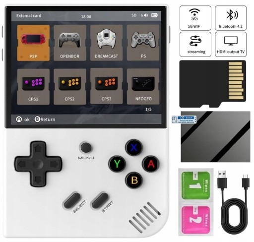 RG35XX PLUS Retro PS Аркадная игра Портативная игровая консоль в стиле ретро PSP 64G белая