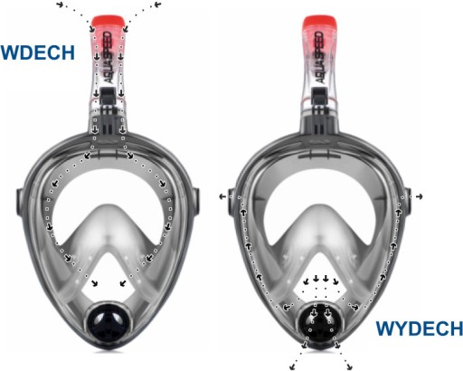 Maska pełnotwarzowa do nurkowania snorkelingu AQUA SPEED Spectra L/XL