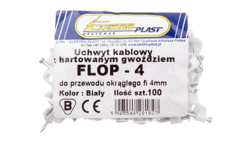 FLOP-4 Uchwyt kablowy okrągły 4 mm Elektro-Plast