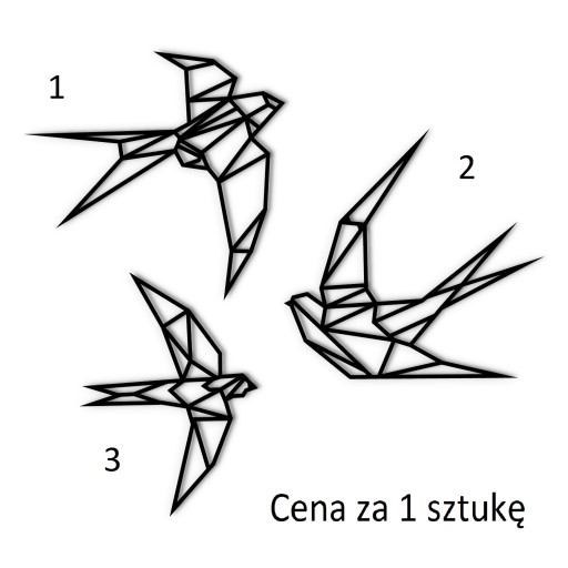 Ozdoba na ścianę do pokoju salonu czarne JASKÓŁKI do naklejenia A001 30cm