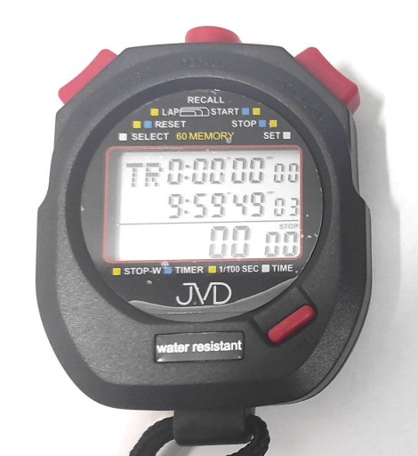 Секундомер JVD ST3860 1/100 10ч ТАЙМЕР МЕТРОНОМ 60 КРУГОВ