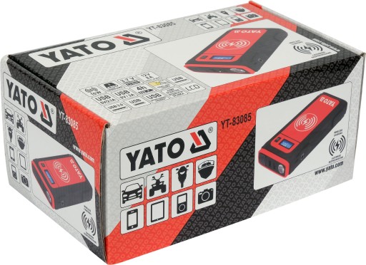 ПУСКОВОЕ УСТРОЙСТВО YATO POWER BANK 16000мАч ЖК-дисплей С ИНДУКТИВНОЙ ЗАРЯДКОЙ