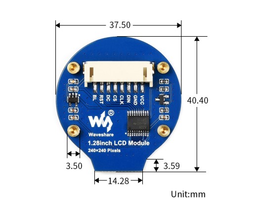 ЖК-дисплей 1,28 дюйма, 240 x 240 пикселей, RGB SPI, Arduino RPi STM32