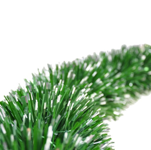 GĘSTA GIRLANDA ŚWIĄTECZNA CHOINKOWA ZIELONA OSZRONIONA - POLSKI 100 cm 15cm