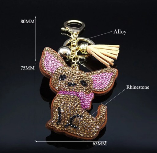 Breloczek Brelok Duży Pies Piesek Chihuahua na Szczęście Amulet
