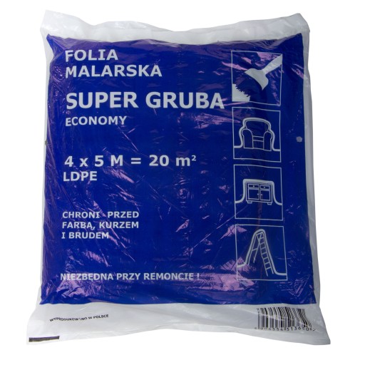 ПОКРАСОЧНАЯ ПЛЕНКА HDPE 4*5М, ТОЛЩИНА: ПРИБЛИЗИТЕЛЬНО 7 МИ