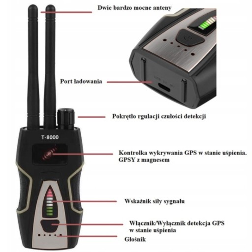 Профессиональная камера T-800 ANTI-SPY, подслушивающая GPS-локатор-детектор