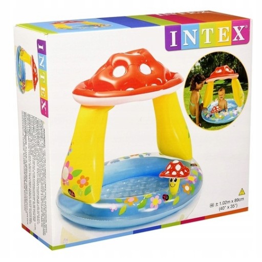 ДЕТСКИЙ БАССЕЙН С НАВЕСОМ НАДУВНАЯ МУШКА INTEX SOFT BOTTOM 102X89CM