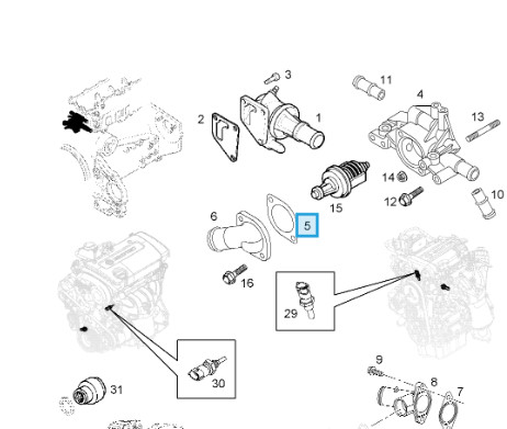 ELRING A31584 OPEL (ET) ПРОКЛАДКА ТЕРМОСТАТА