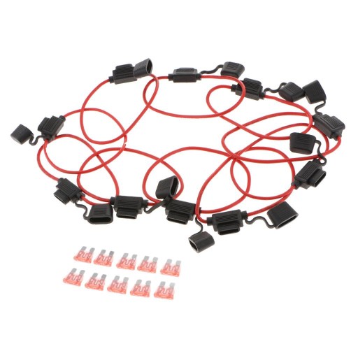 Комплект из 10 автомобильных предохранителей ATC/40AMP с линейным держателем жгута проводов 12AWG