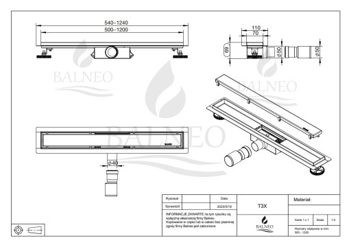 Трап Balneo W-Drain 70 см