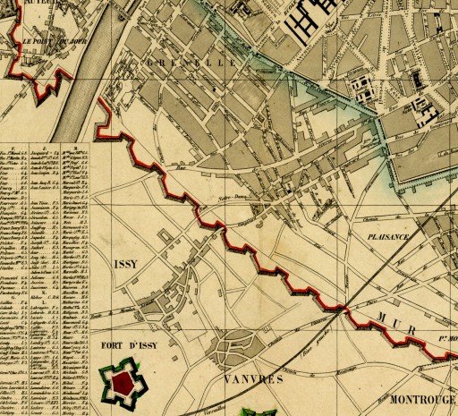 Старый план ПАРИЖА ПАРИЖ 1854 г. 50х40см