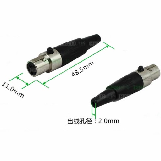 6-контактный гнездовой разъем mini XLR