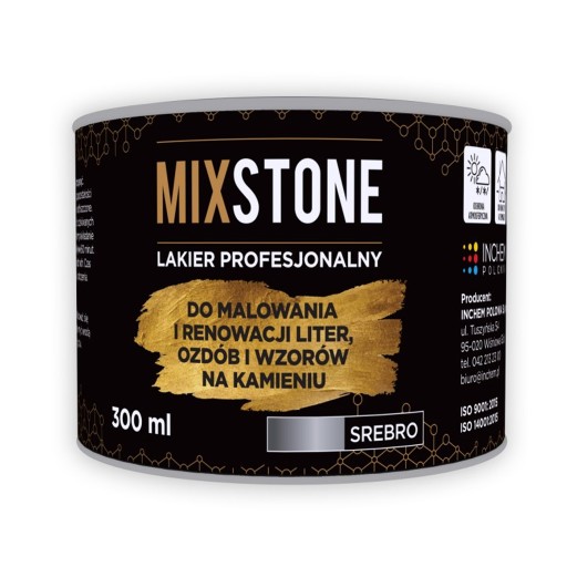 Lakier do dekoracji kamienia MIXSTONE 300ml SREBRO
