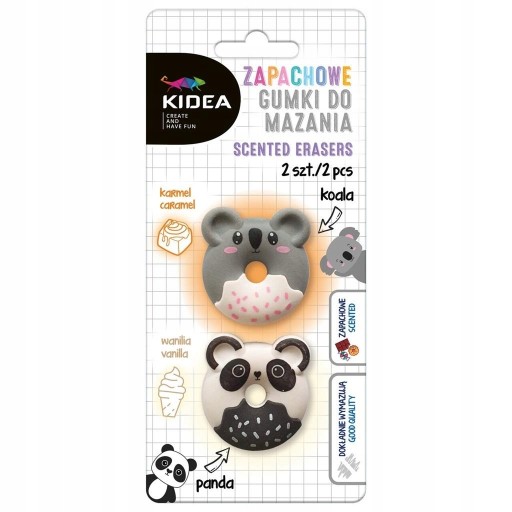 GUMKI Do ŚCIERANIA Szkolna Gumka MYSZKA Gumki do mazania zapachowe Panda