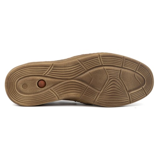 Buty męskie mokasyny skórzane wsuwane slip on POLSKIE 520 brązowe 48
