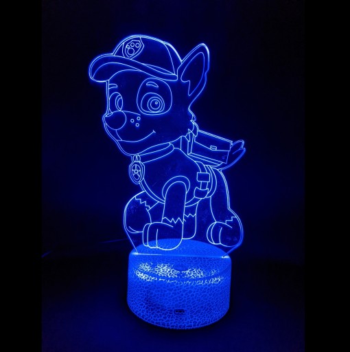 3D LED ночник PAW PATROL ROCKY USB + ДИСТАНЦИОННЫЙ
