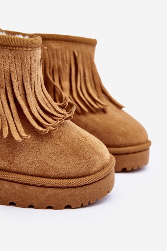 BOTKI ŚNIEGOWCE Z FRĘDZLAMI OCIEPLANE FUTERKIEM CAMEL 31