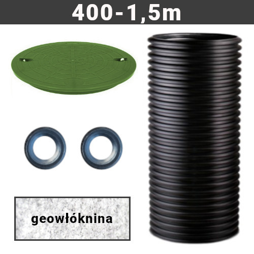 Комплект Дренажный колодец 400 1,5м 2 уплотнения GEO