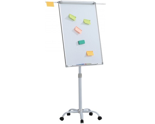 TABLICA SUCHOŚCIERLANA MAGNETYCZNA FLIPCHART NA KÓŁKACH 70x100cm OFFICE