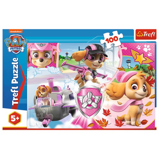 ПАЗЛ 100 ПАЗЛ ДЛЯ ДЕТЕЙ СОБАКИ PAW PATROL PAW SKYE В ДЕЙСТВИИ 5+ КУБИКОВ