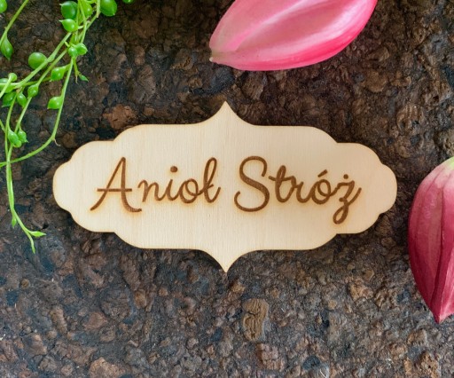 Tabliczka z napisem anioł stróż clicker scrip 8 cm