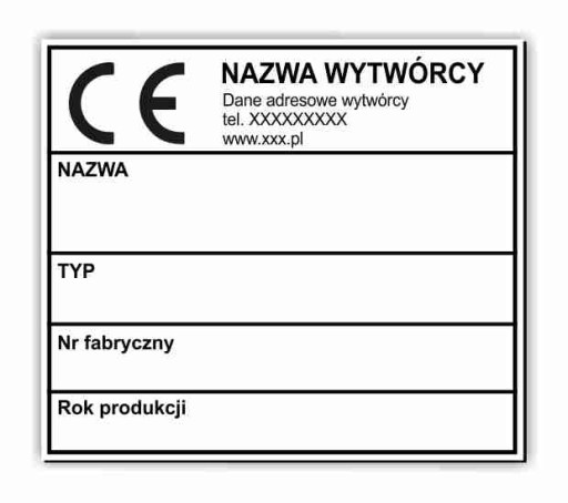 ТАБЛИЧКА CE 80x70 мм С ГРАВИРОВКОЙ
