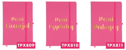 NOTES Różowy A5 GOLD Złocenie DLA KOSMETYCZKI Wz