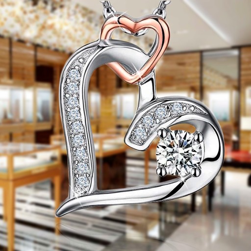 СЕРЕБРЯНОЕ ОЖЕРЕЛЬЕ С СЕРДЦЕМ ЗНАМЕНИТОСТИ ДЛЯ ДЕВУШКИ