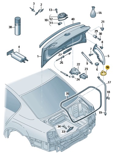 ПРОКЛАДКА ПЕТЛИ ЗАДНЕЙ КРЫШКИ VW PASSAT B6 B7 SEDAN 3C5827359C