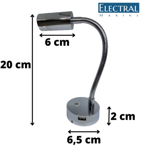 ИНТЕРЬЕРНАЯ ЛАМПА ДЛЯ ЯХТЫ LED 2Вт 12/24В USB