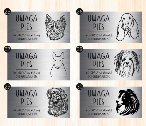 Tabliczka 20x10 cm UWAGA PIES Doberman LAMINAT Z GRAWEREM