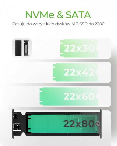 Корпус твердотельного накопителя NVMe/SATA M.2 2230/2242/2280