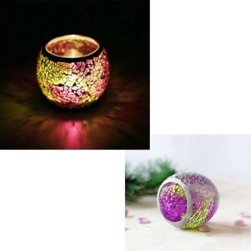Набор мозаичных стеклянных подсвечников Tealight Votive