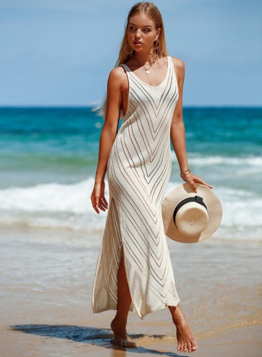 DŁUGA TUNIKA PLAŻOWA LETNIA SUKIENKA MAXI DAMSKA BOHO ZWIEWNA NA PLAŻĘ LATO