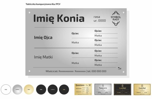 TABLICZKA NA BOKS KONIA DO STAJNI DLA TWOJEGO KONIA Personalizowana DIBOND
