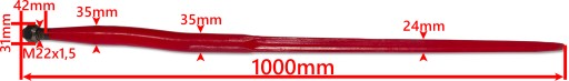 8x ZĄB ŁADOWACZA 1000 mm CHWYTAKA TURA + TULEJKA
