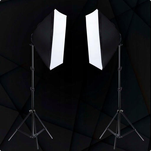 2 СТУДИЙНЫЕ ЛАМПЫ SOFTBOX 50x70 см, 8 лампочек по 45 Вт, штатив — для фотографий