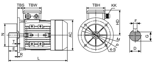 Silnik elektryczny Promotor MS 0,55kW 1400 obr/min. 71 B5