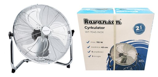 Напольный вентилятор Ravanson WT-7045 INOX