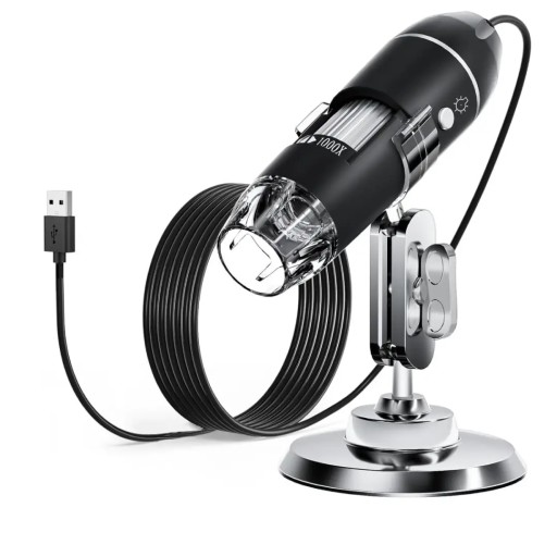 Mikroskop Cyfrowy na USB z Dużym Przybliżeniem x1600 2Mpx 8 LED