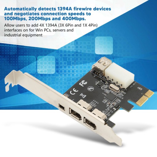 Карта PCIE 1X с 4 портами PCIE Firewire 1394A
