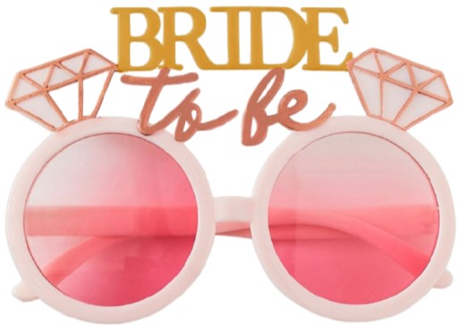 OKULARY RÓŻOWE BRIDE TO BE NA WIECZÓR PANIEŃSKI DIAMENT PREZENT PANNA MŁODA