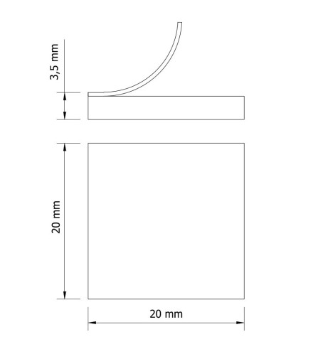 Podkładki filcowe 20x20 mm 80 szt, filc pod meble brąz